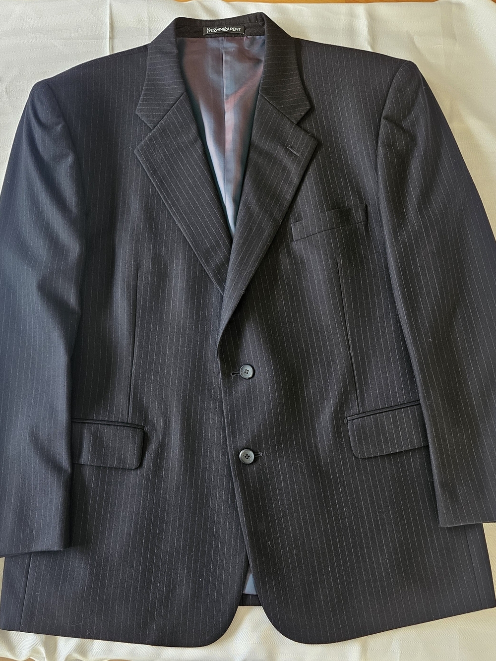 Yves Saint Laurent Men's Black Pinstripe Suit